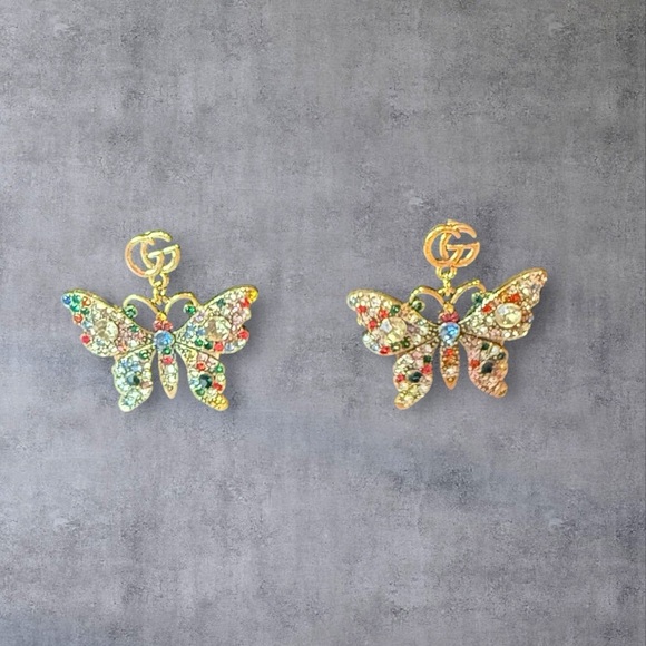 Gucci Jewelry - Upcycled Gucci Colorful Butterfly Earrings